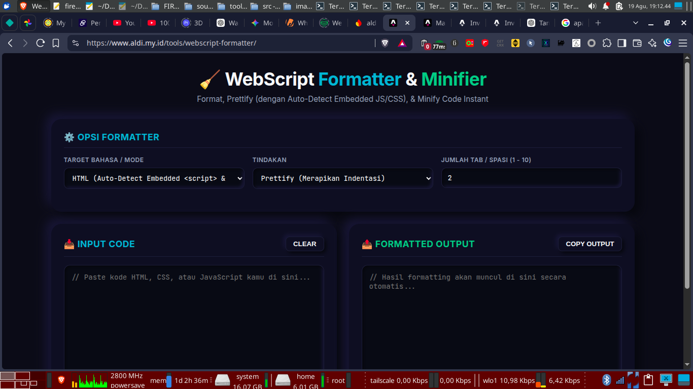 Webscript Formatter